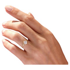 1.00 CT Anello solitario con taglio a principessa di moissanite 925 Argento Regalo per lei.