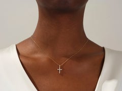 Moissanite Silver Cross Necklace Pendant 925 Sterling Silver Moissanite Necklace