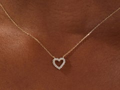 Moissanite Heart Necklace 925 Sterling Silver Anniversary Gift For Women.