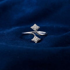 Moissanite Promise Ring For Her 925 Sterling Silver Minimalist Jewelry Gift .