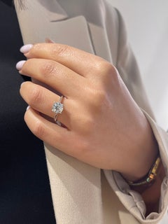 2 CT Round Moissanite Ring Thin Engagement Ring 925 Sterling Silver Gift For Her