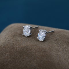 Orecchini di Moissanite da 1 carato Orecchini ovali di Moissanite in argento 925 Regalo