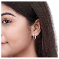 Orecchini semi-hoop di moissanite in argento 925 Orecchini dal design unico per lei