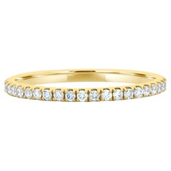 Oro amarillo de 14k Diamante natural  medio anillo de eternidad banda de eternidad .