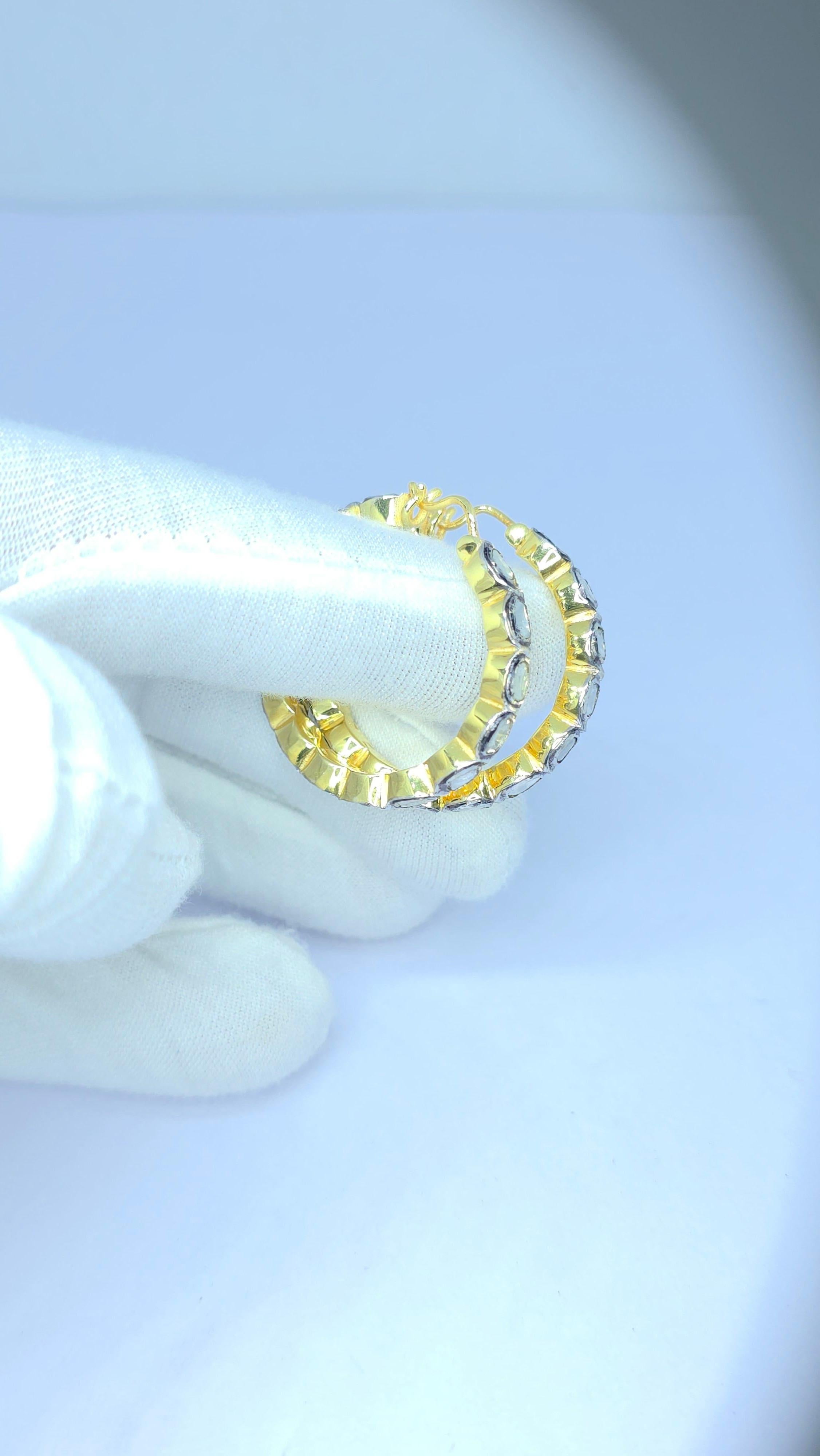 Orecchini antichi con diamanti Polki Orecchini vittoriani con diamanti Nature in vendita 7