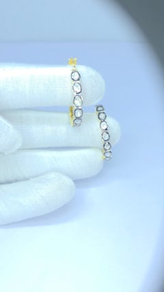 Pendientes de diamantes antiguos Polki Pendientes de diamantes naturales Pareja de pendientes victorianos