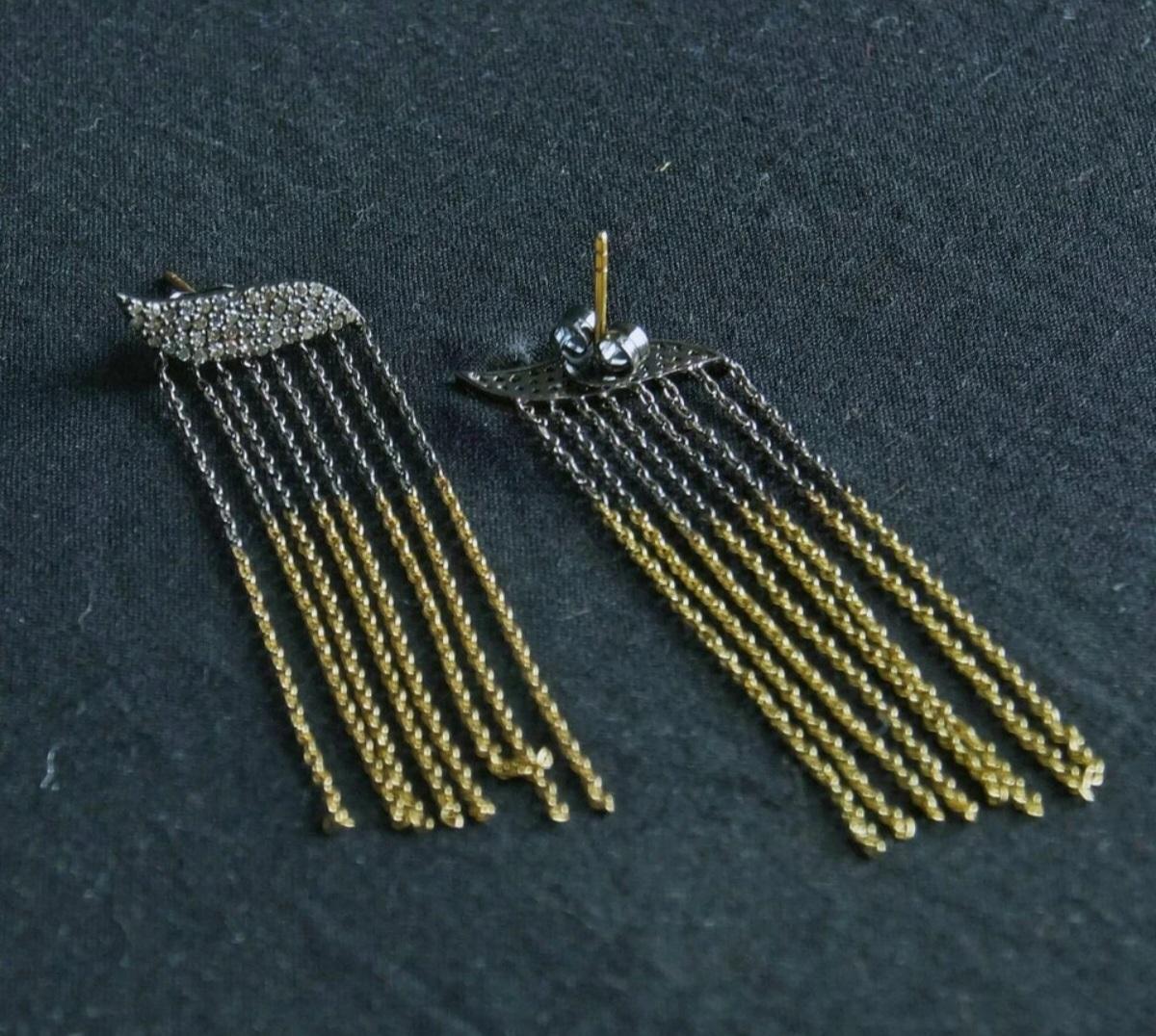 Orecchino con diamante e nappina Orecchino lampadario in argento 925 Orecchino da donna Regalo di moda. In condizioni Nuovo in vendita a Chicago, IL