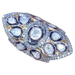 Rosecut Diamond polki Ring 925 Silver Diamond Ring For Wedding Gift