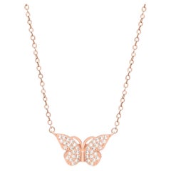 Schmetterling gestylt Charme 925 Silber natürlichen Pave Diamant Anhänger Jahrestag Geschenk.