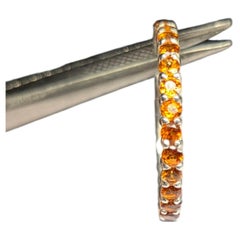 Mandrin garnet Eternity Band Ring hand crafted hand made 925 sterling silver