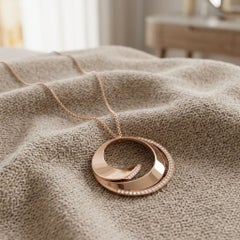 925 Sterling Silver Stylish Round Necklace Natural Pave Diamond Pendant For Her.