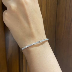 Natural Pave Diamond Bracelet For Women 925 Sterling Silver Chain Bracelet Gift