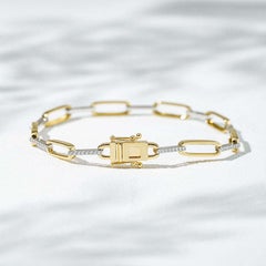 Pulsera de plata de ley 925 para mujer con eslabones de diamantes en pavé natural. Ideal para regalar.