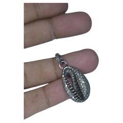 Diamond Pave Cowrie 925 sterling silver hand made