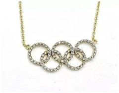 925 Sterling Silver Circle Shaped Pendant Natural Pave Diamond Necklace For Her