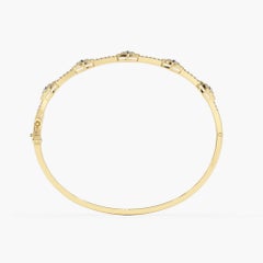 925 Sterling Silver Bangle Bracelet For Women Natural Pave Diamond Bracelet.