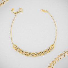 Natural Pave Diamond Chain Bracelet 925 Sterling Silver Beautiful Bracelet Gift.