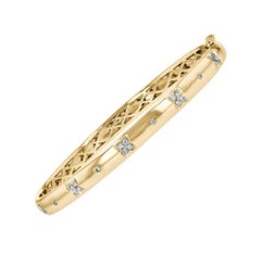 Bracciale rigido da donna in argento sterling 925 con pavé di diamanti – Regalo semplice