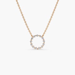 925 Sterling Silver Chain Pendant For Women Natural Pave Diamond Necklace Gift.