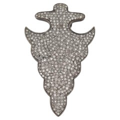 Custom Sterling Silver arrowhead Pendant Necklace with Pave Diamonds