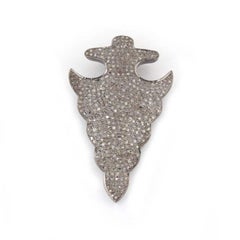 Custom Sterling Silver arrowhead Pendant Necklace with Pave Diamonds