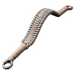 Victorian Pave Diamond Threaded hand made Bracelet