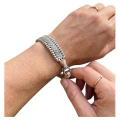 Victorian Pave Diamond Threaded hand made Bracelet