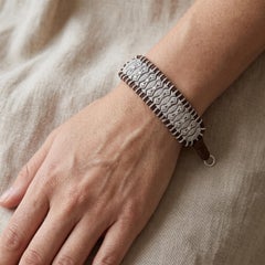 Victorian Pave Diamond Threaded hand made Bracelet