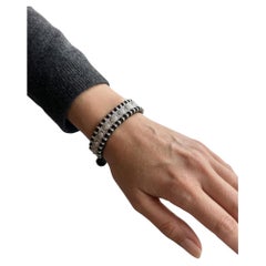 Hand-Woven Diamond Cuff Bracelet by NST, Sterling Silver Clasp, New