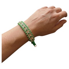 Hand-Woven Diamond Cuff Bracelet by NST, Sterling Silver Clasp, New