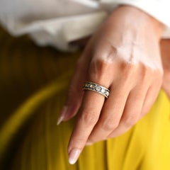 925 Sterling Silver Ring Gift For Women Natural Diamond Polki Band Ring For Her
