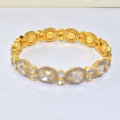 Natural Diamond And Polki Bracelet For Her 925 Sterling Silver Beautiful Gift.