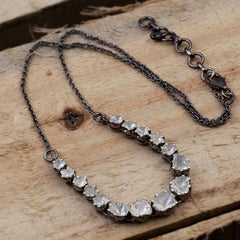 925 Sterling Silver Chain Necklace Natural Polki Diamond Necklace For Women.