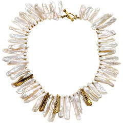 Pearl Gold Stick Necklace