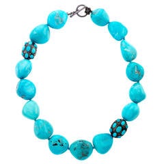 Natural Sleeping Beauty Turquoise Bead Necklace
