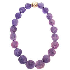 Natural Unpolished Textured Amethyst Bead Necklace