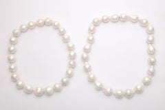 Two Strands of White Freshwater Baroque Pearls