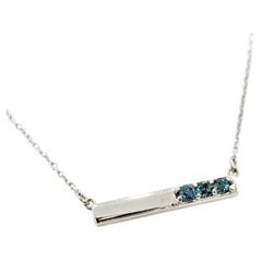 3-Stone Natural Alexandrite Necklace In White Gold
