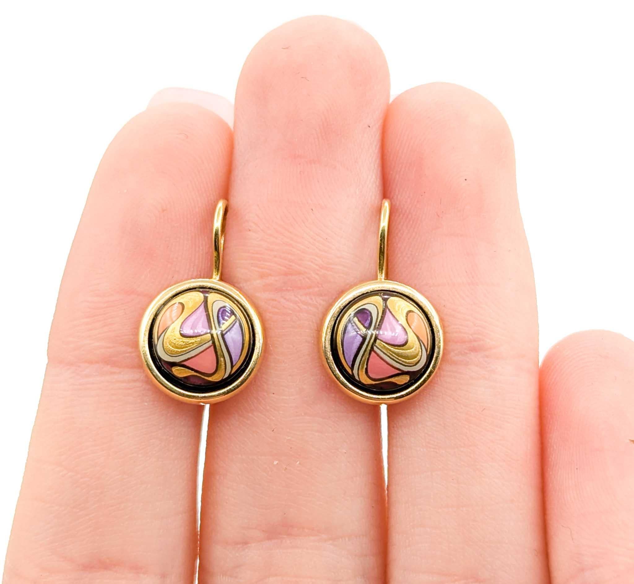 Boucles d'oreilles en émail Freywille doré Pour femmes en vente
