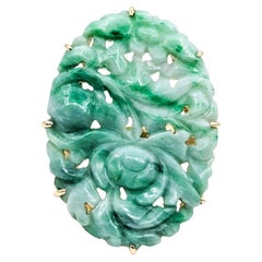 Vintage Exquisite Jade and 14k Gold Ring