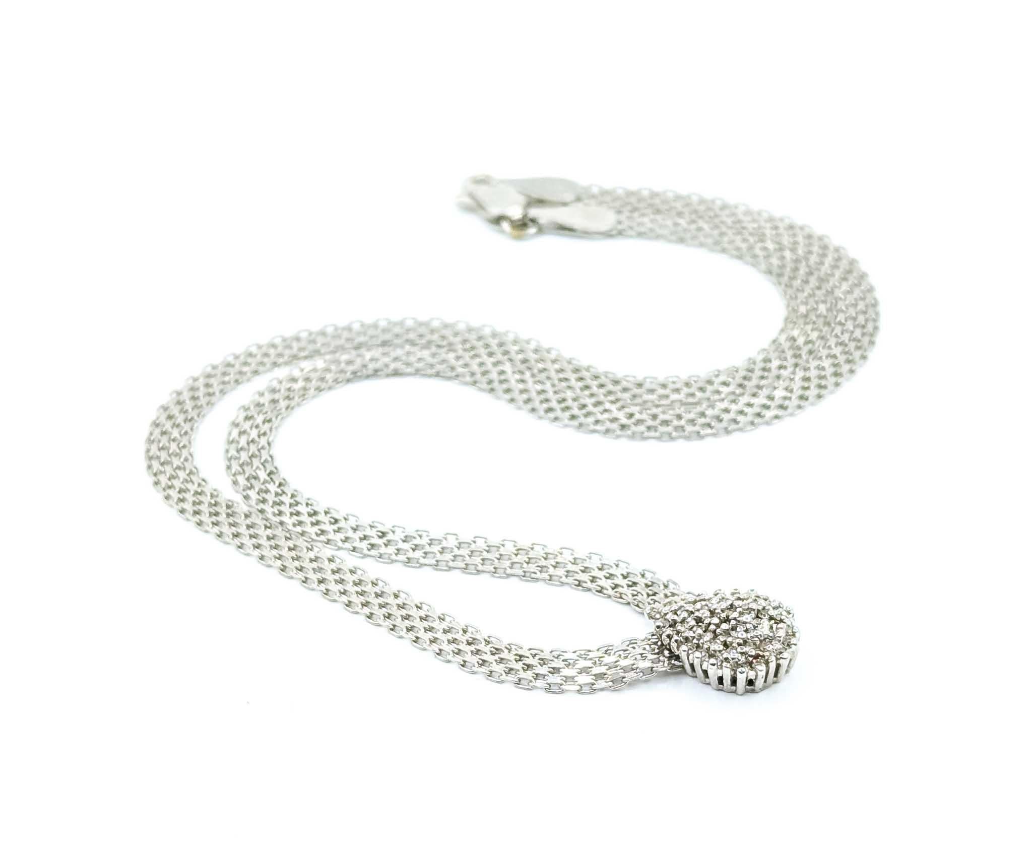 Collana di diamanti in oro bianco 10 carati in vendita 2