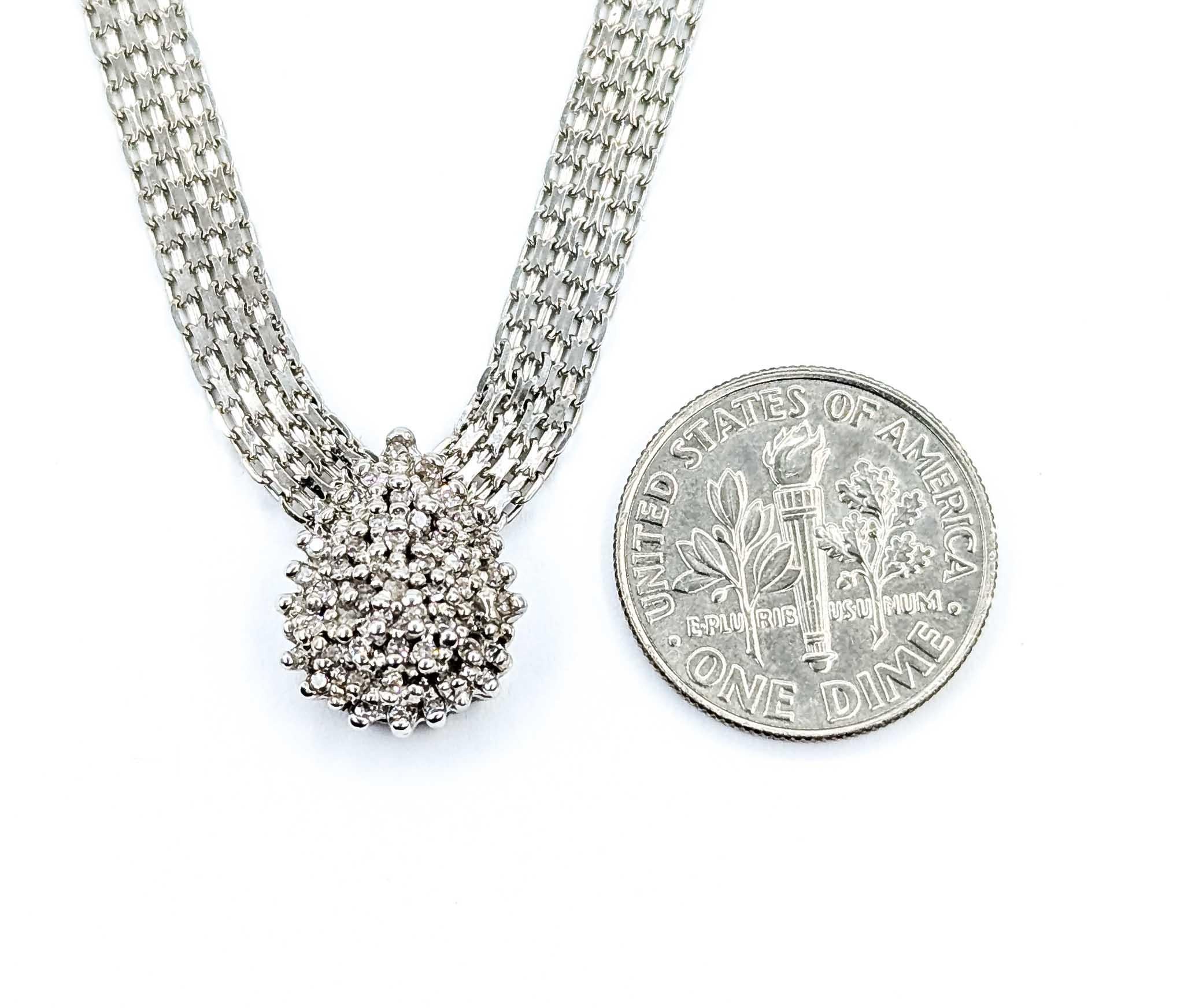 Collana di diamanti in oro bianco 10 carati in vendita 3