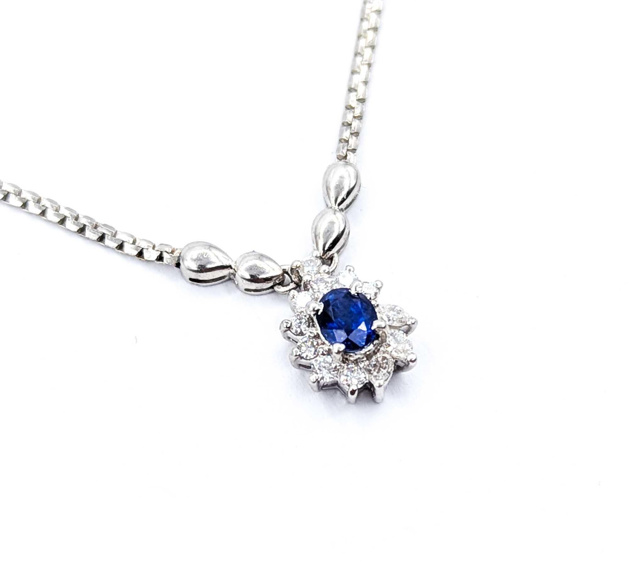 Contemporaneo Collana di zaffiri e diamanti in oro a stella 850pt in vendita