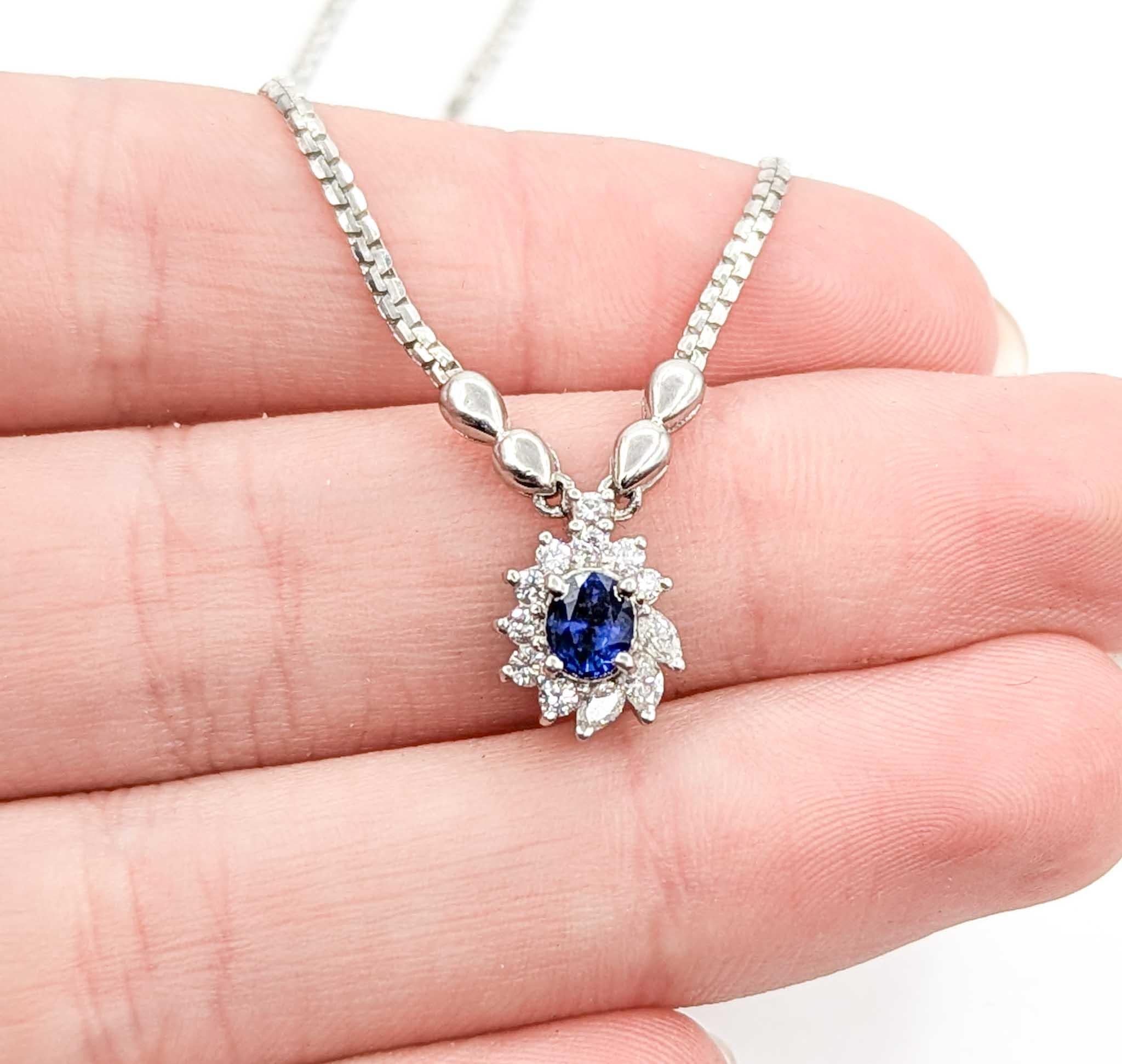 Collana di zaffiri e diamanti in oro a stella 850pt In condizioni ottime in vendita a Bloomington, MN