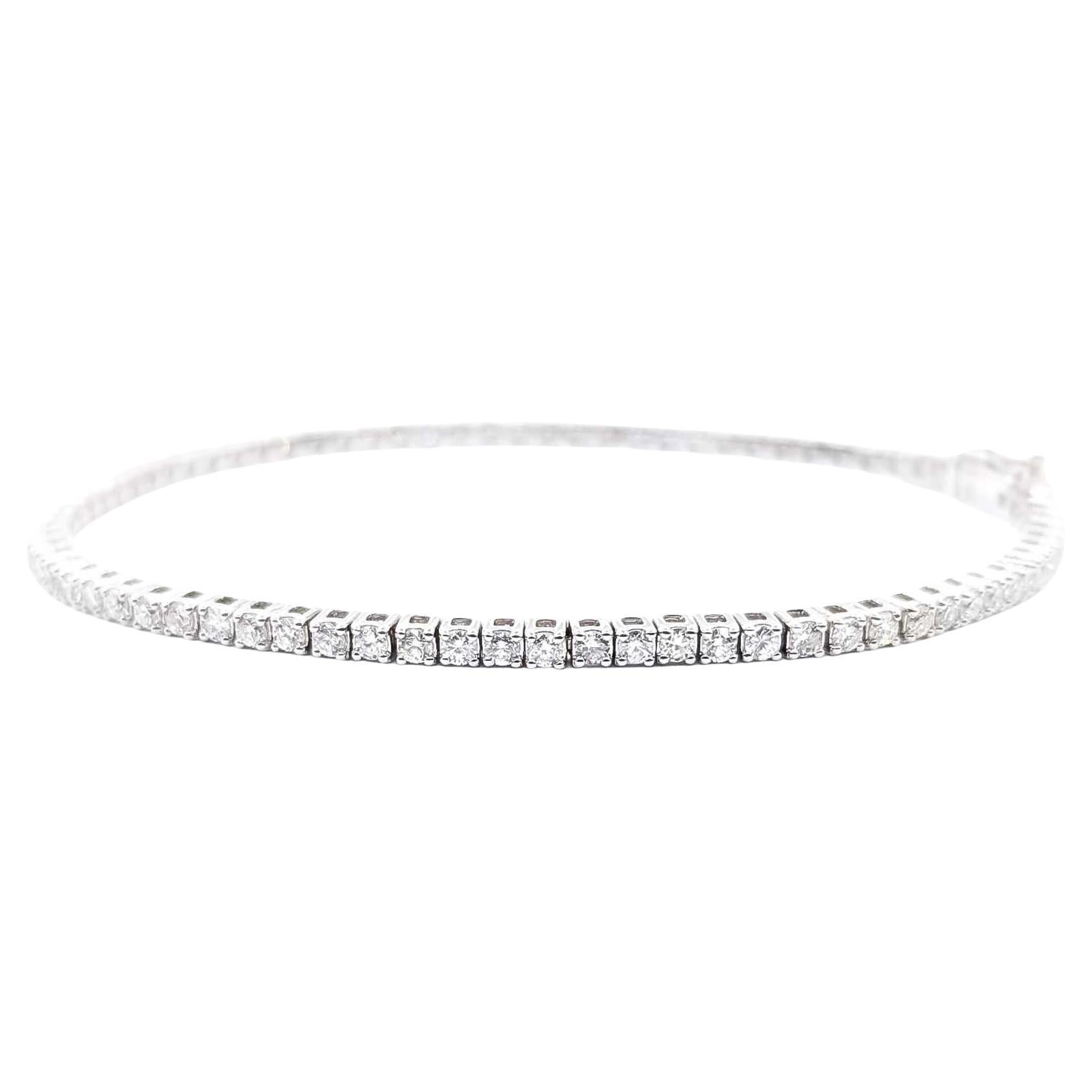 Pulsera de Tenis de Diamantes en Oro Blanco de 14k