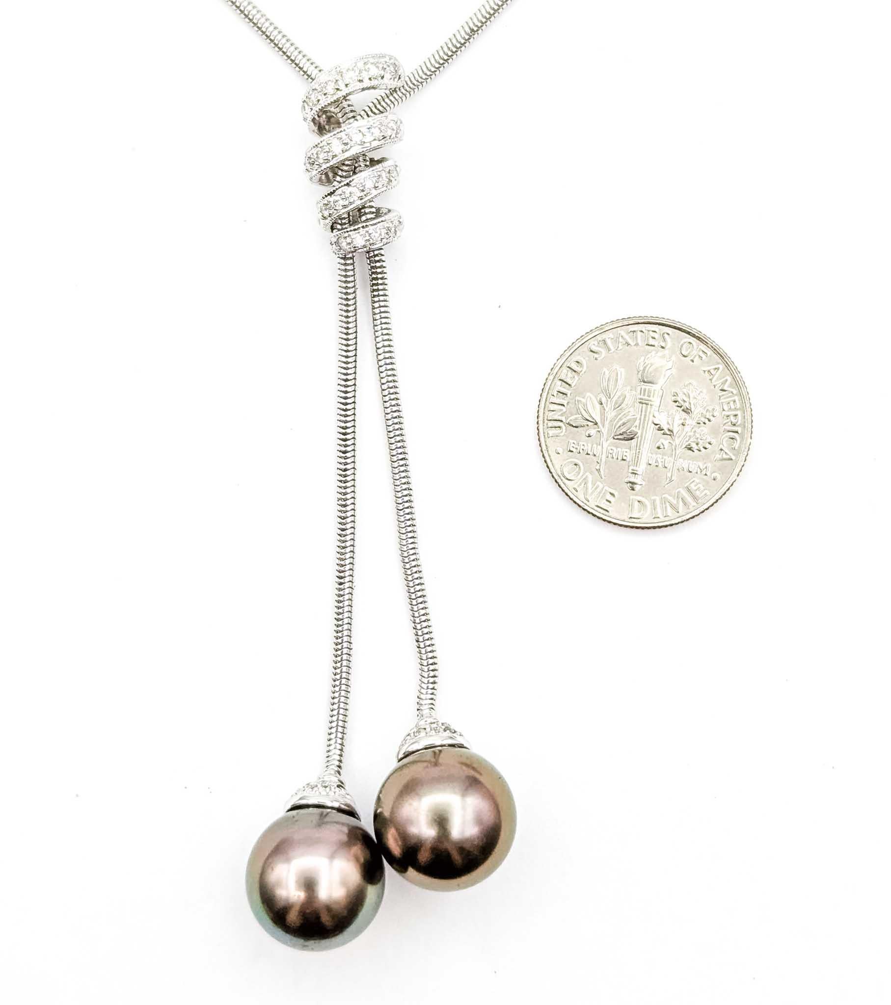 Collana di perle e diamanti in oro bianco 18 carati 3