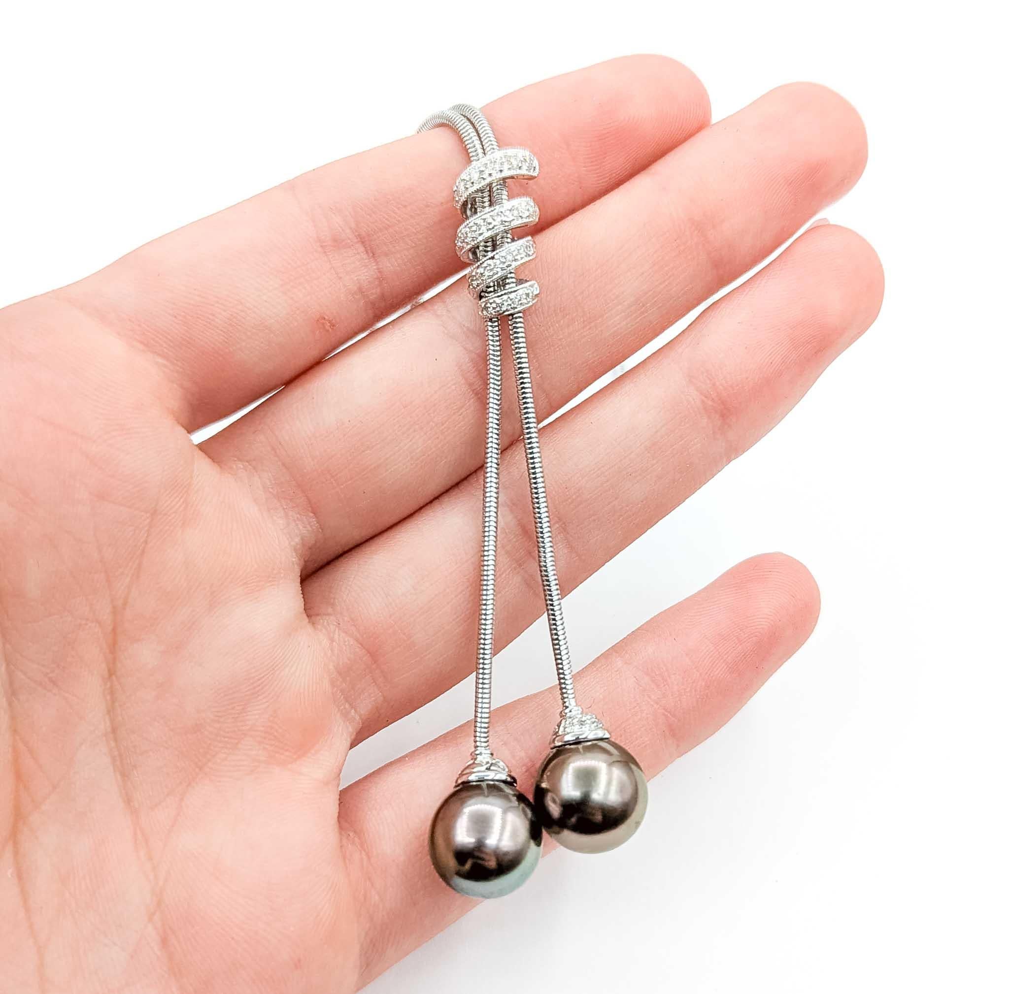 Collana di perle e diamanti in oro bianco 18 carati 1