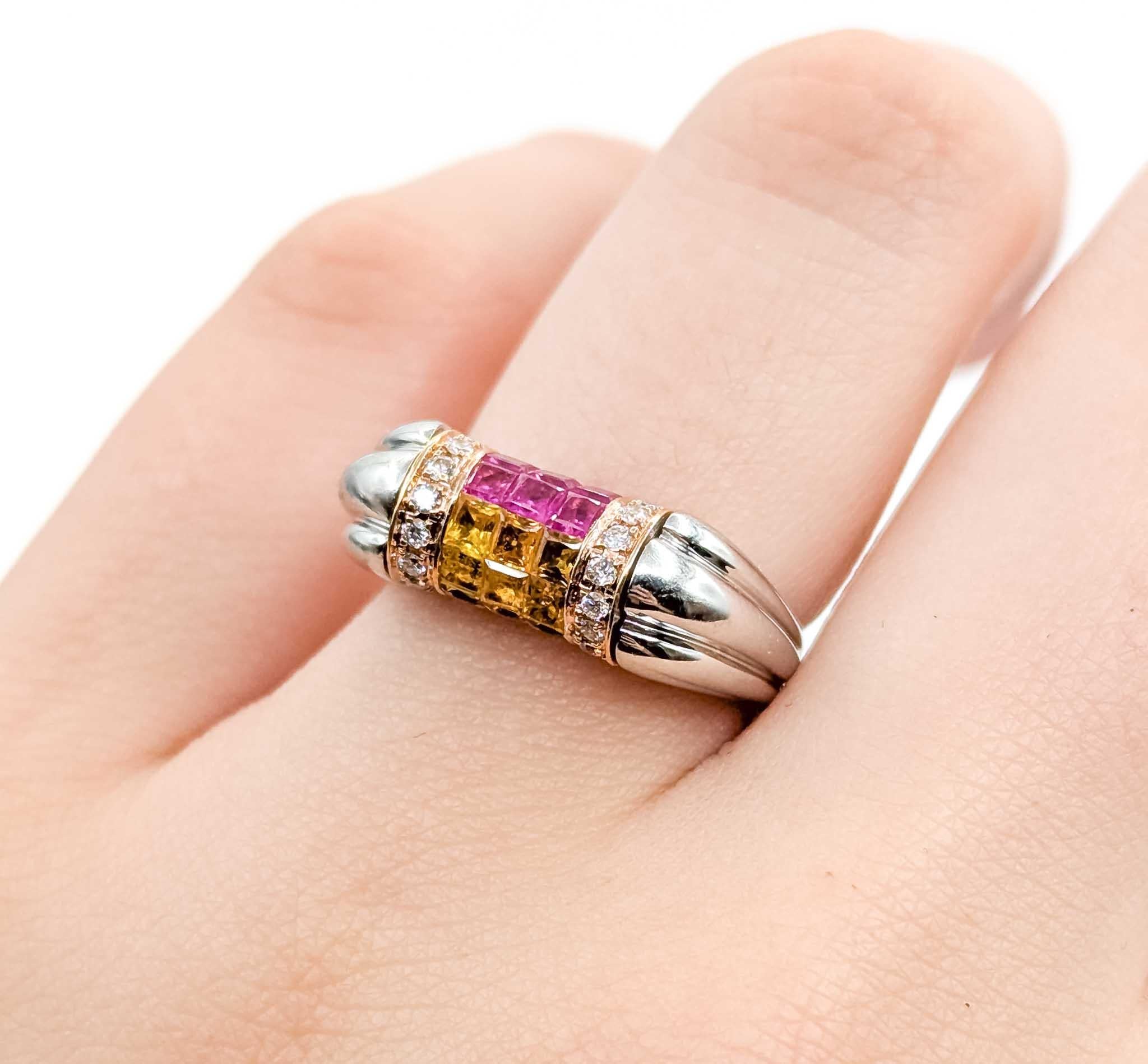 Donna Anello con zaffiro e diamante in oro bianco 18 ct. in vendita
