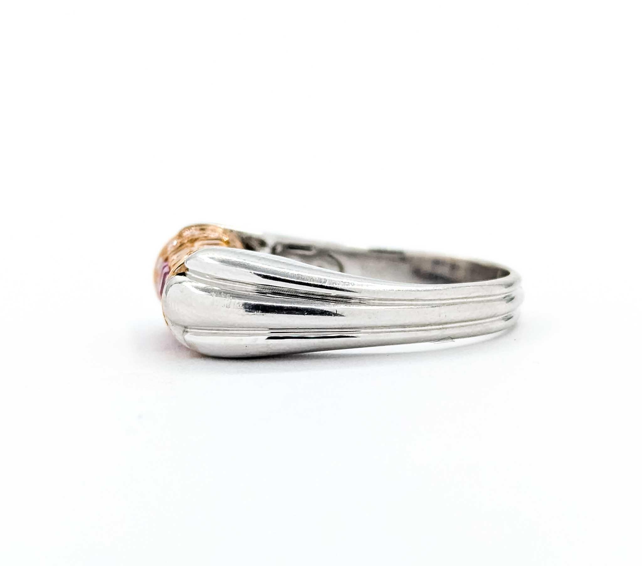 Anello con zaffiro e diamante in oro bianco 18 ct. in vendita 3