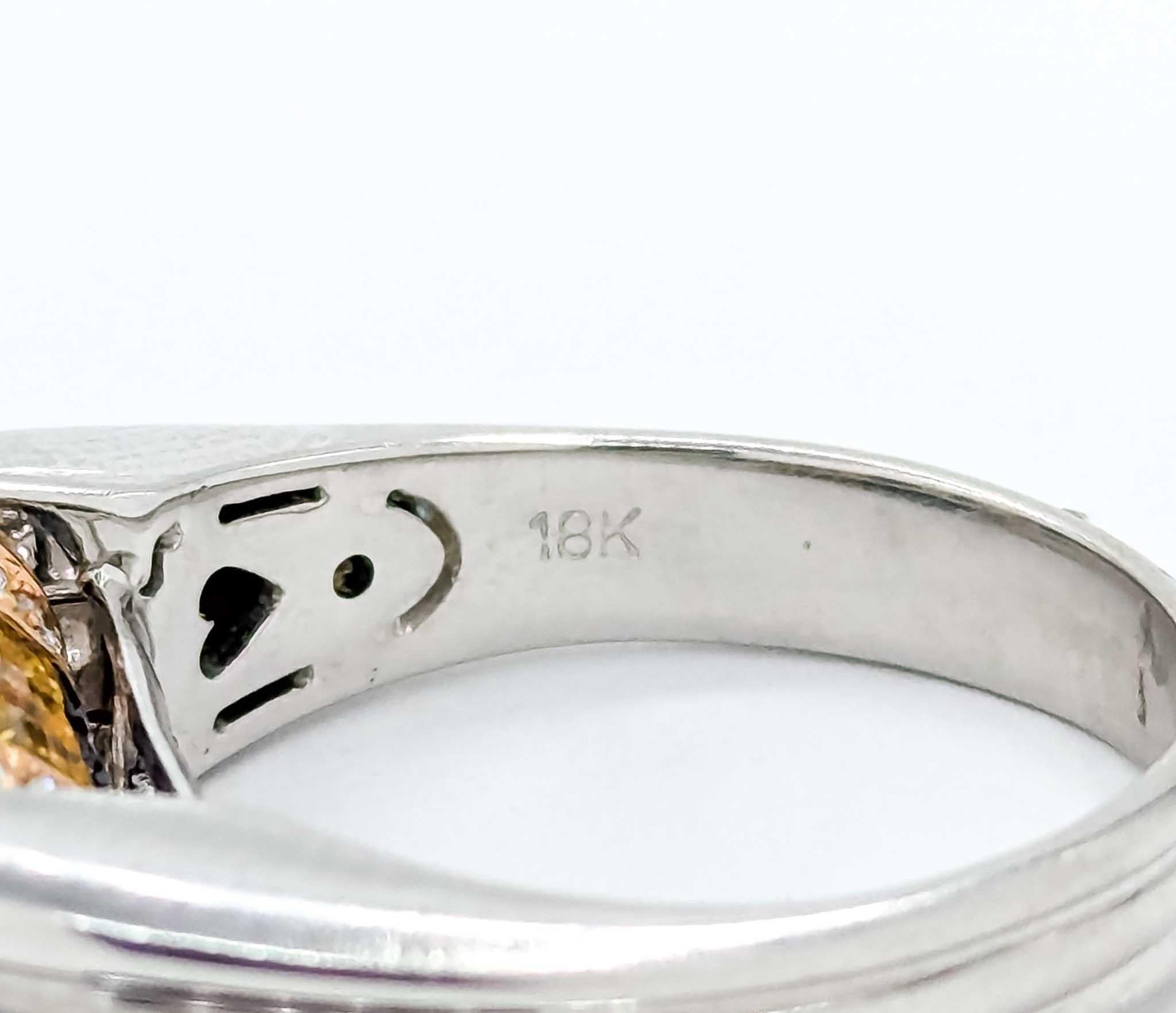 Anello con zaffiro e diamante in oro bianco 18 ct. in vendita 4